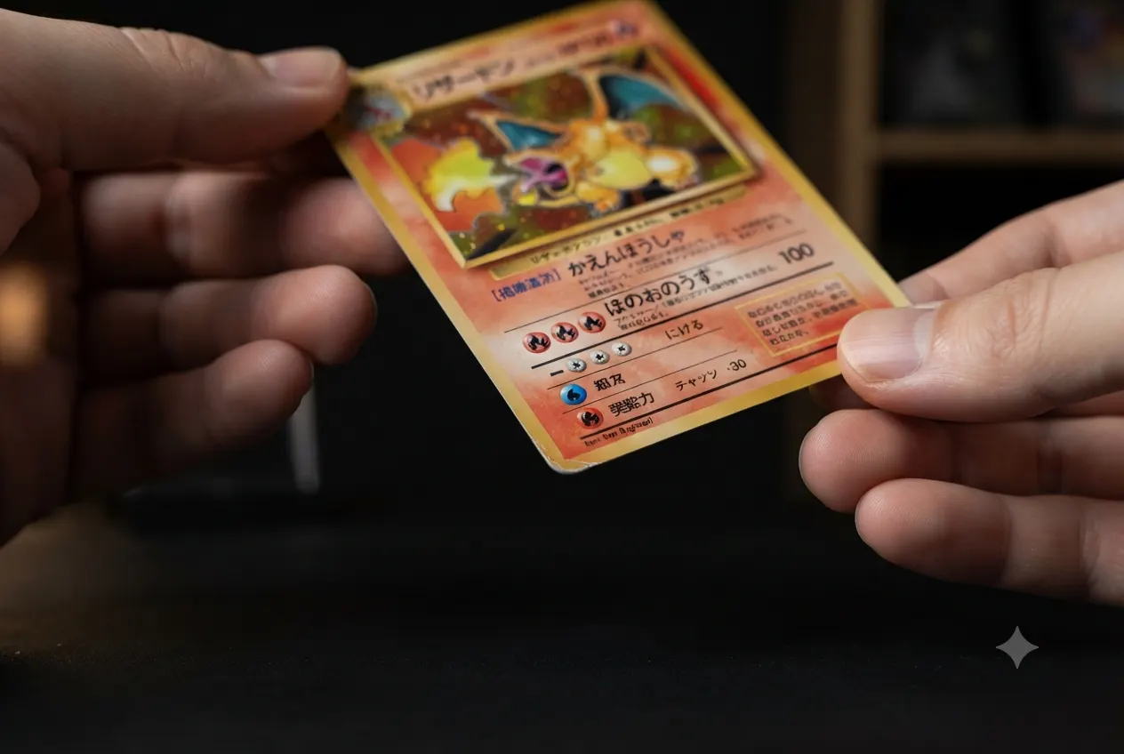 Close-up of the corners and centering of a Pokémon card under good light