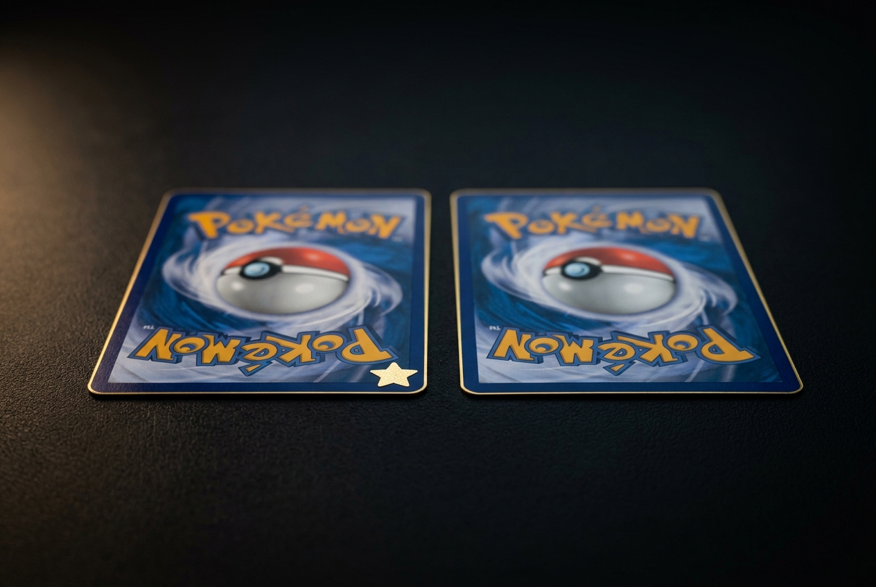 A promo card next to a regular Pokémon card