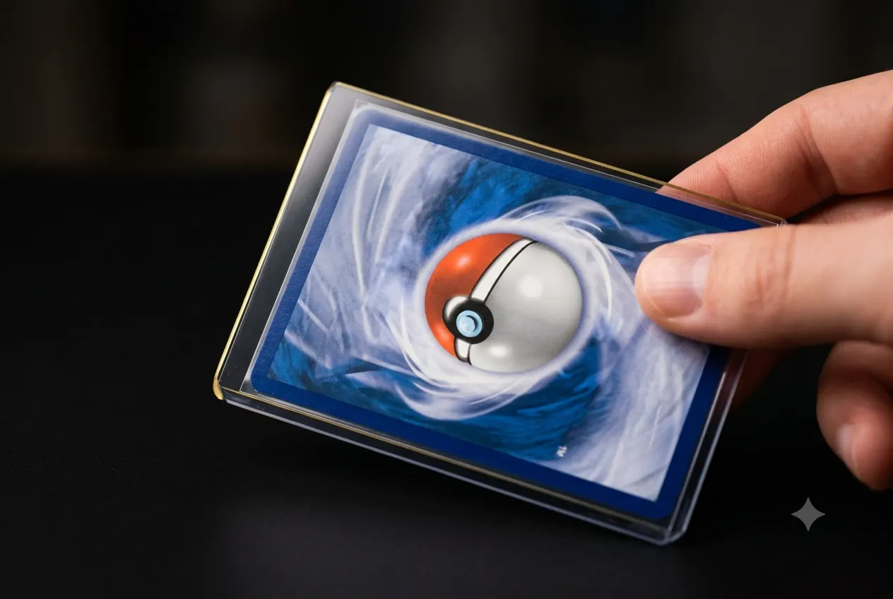 Pokémon kaart in een standard size sleeve